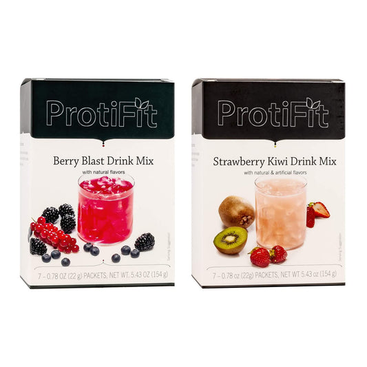 PROTIFIT  High Protein Berry Blast  Strawberry Kiwi Fruit Drink 2 Pack 15g Protein Low Calorie Sugar Free Ideal Protein Compatible 7 Servings Per Box 2 Pack