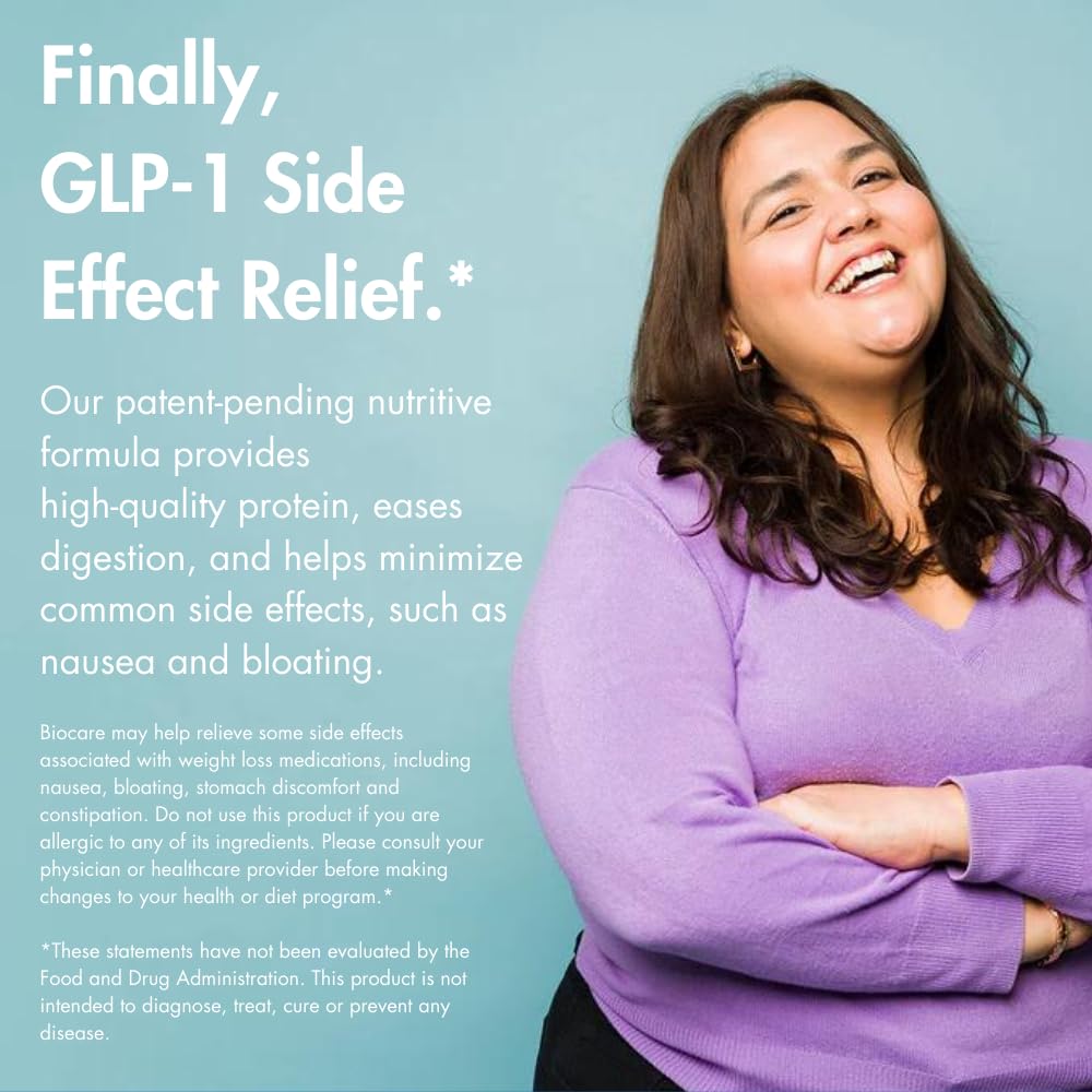 Biocare Nutritional Beverage for GLP-1 Users, Dietary Powder Drink Provides 20g Essential Protein, 26 Vitamins/Minerals, Helps Ease Nausea, Bloating, Constipation, Chocolate (14 Count)