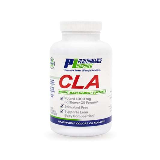 PERFORMANCE INSPIRED Nutrition CLA Softgels - 1000mg Safflower Oil - Stimulant-Free - Supports Lean Body Composition - 120 Count
