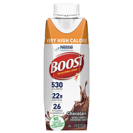 Boost Very High Calorie Chocolate Nutritional Drink  22g Protein 530 Nutrient Rich Calories 8 Fl Oz Pack of 24