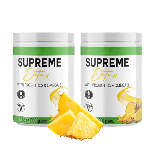 Supreme Detox Supplement Healthcare Natural Fiber Powder，Supreme Detox piña de mayeli，Pineapple Flavor,Natural Ingredient (2PCS)