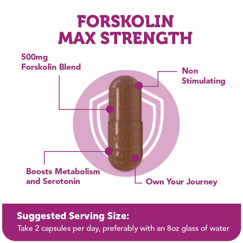 Vitamin Bounty Forskolin Max Strength - Natural Weight Management Supplement - Supports Healthy Digestion - 60 Capsules