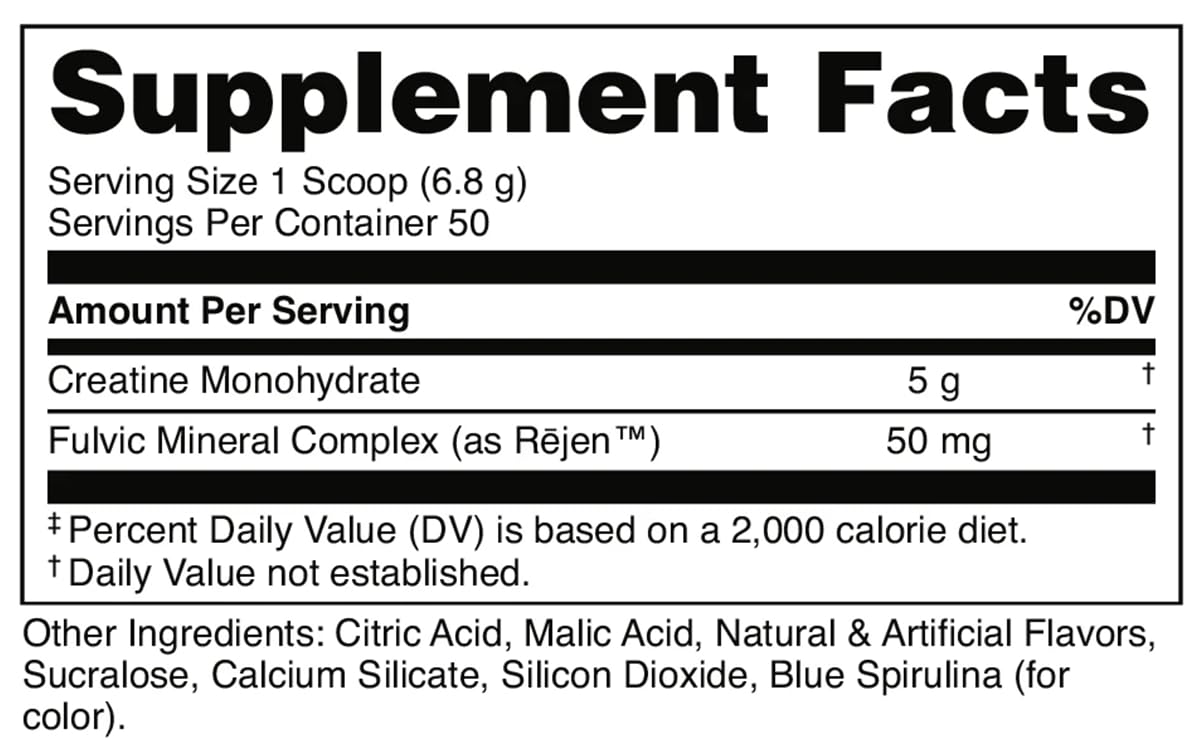 Bucked Up Blue Rasberry Creatine for Women and Men - Easy to Mix Vegetarian - Flavored Creatine Monohydrate Powder - Made in USA - 5G Per Serving - 50 Servings - 250 Grams Per Container