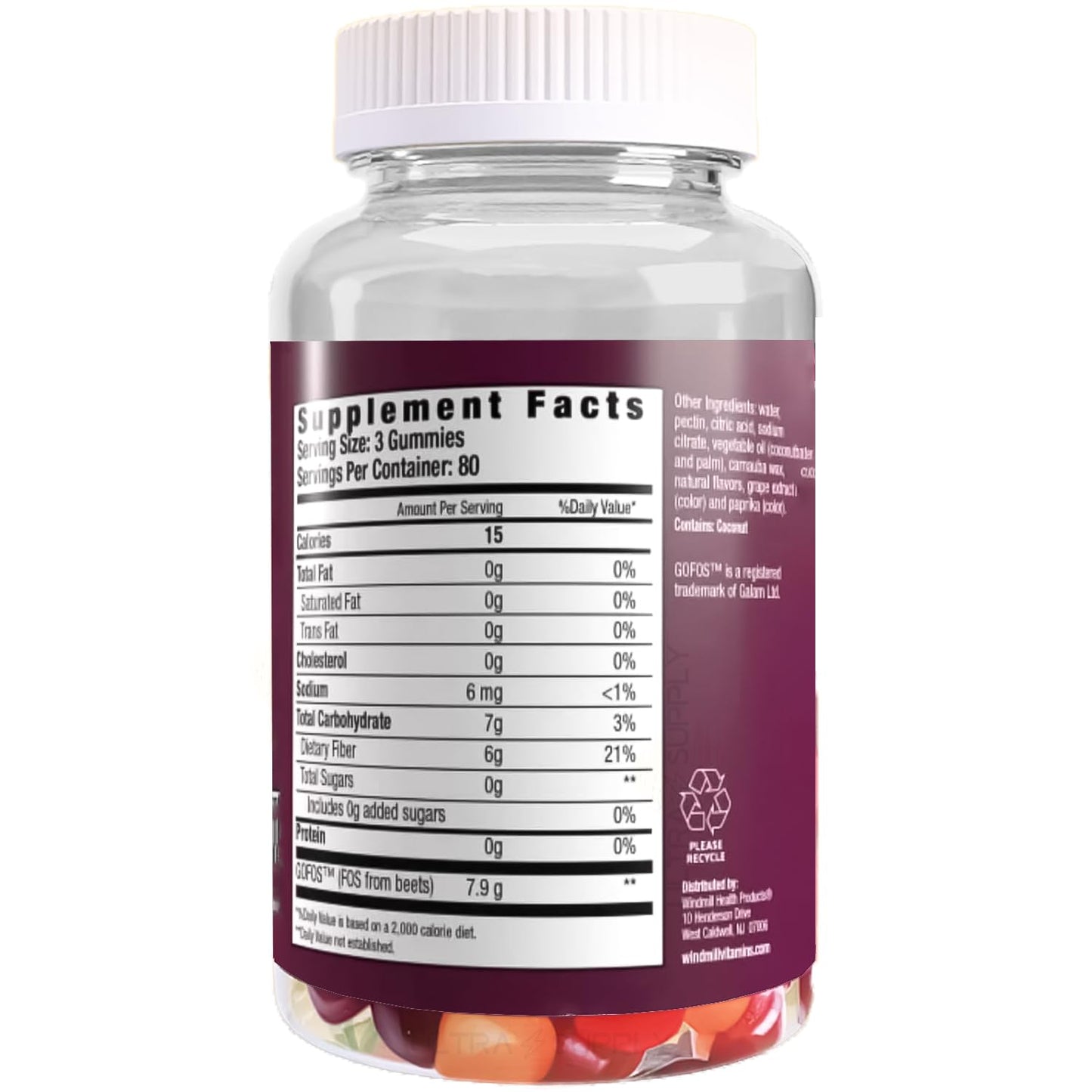 Country Farms Fiber Care Prebiotic Gummies, (240 Count.) 6g of Fiber Per Serving, FOS from Beets, Digestive Health, Supports Regularity, Mixed Fruit Flavor, 80 Servings