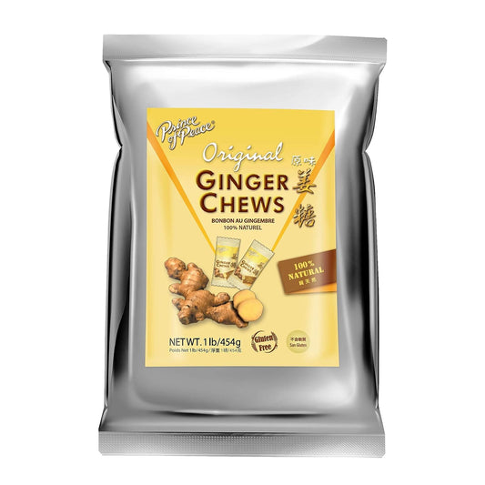 Prince of Peace Ginger Chews Original 1 lb Candied Ginger Natural Ginger Chews Candy Candy Pack