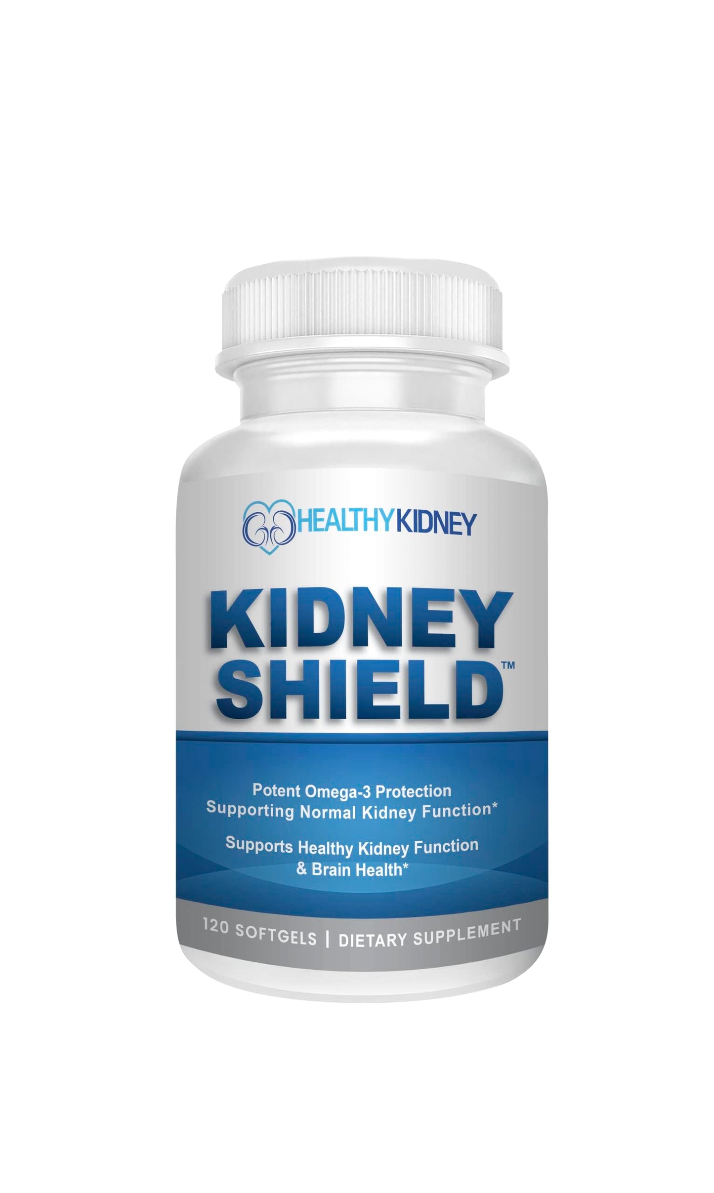 Kidney Shield Omega 3 Fish Oil Supplements - DHA EPA Omega 3 Supplement for Women & Men Kidney Health - Omega3 to Support Normal Kidney Function & Kidney Cleanse Detox & Repair - 120 Lemon Softgels