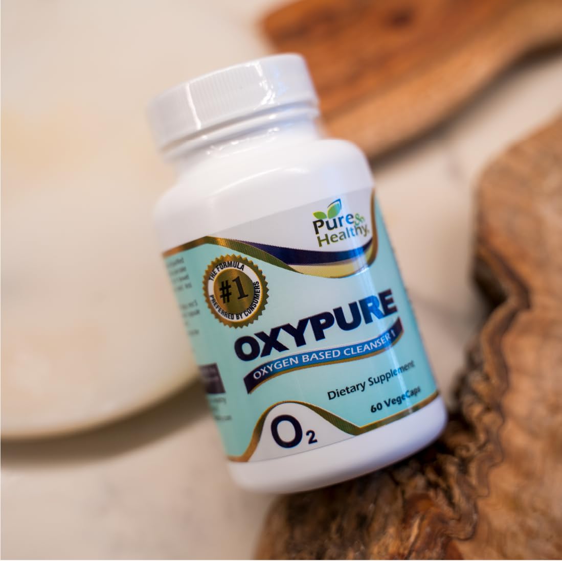 Pure & Healthy Oxypure Magnesium Oxide Colon Cleanser with Sodium Bicarbonate Veggie Capsules 60 Count