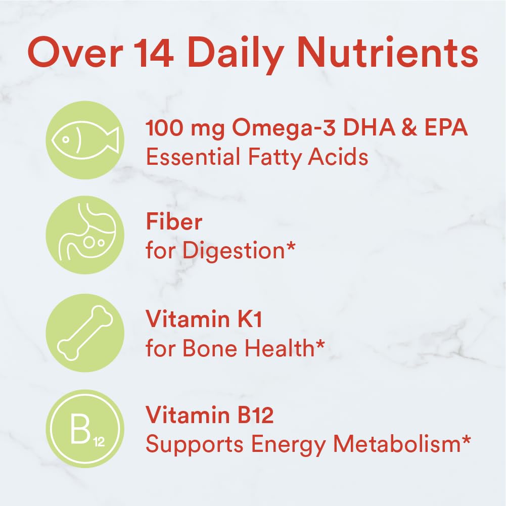 SmartyPants Kids Multivitamin Gummies and Fiber Supplement: Vitamin D3, C, Vitamin B12, B6, A, Zinc, Biotin, Inositol, Fiber Gummies, Three Fruit Flavors, 120 Count (30 Day Supply)