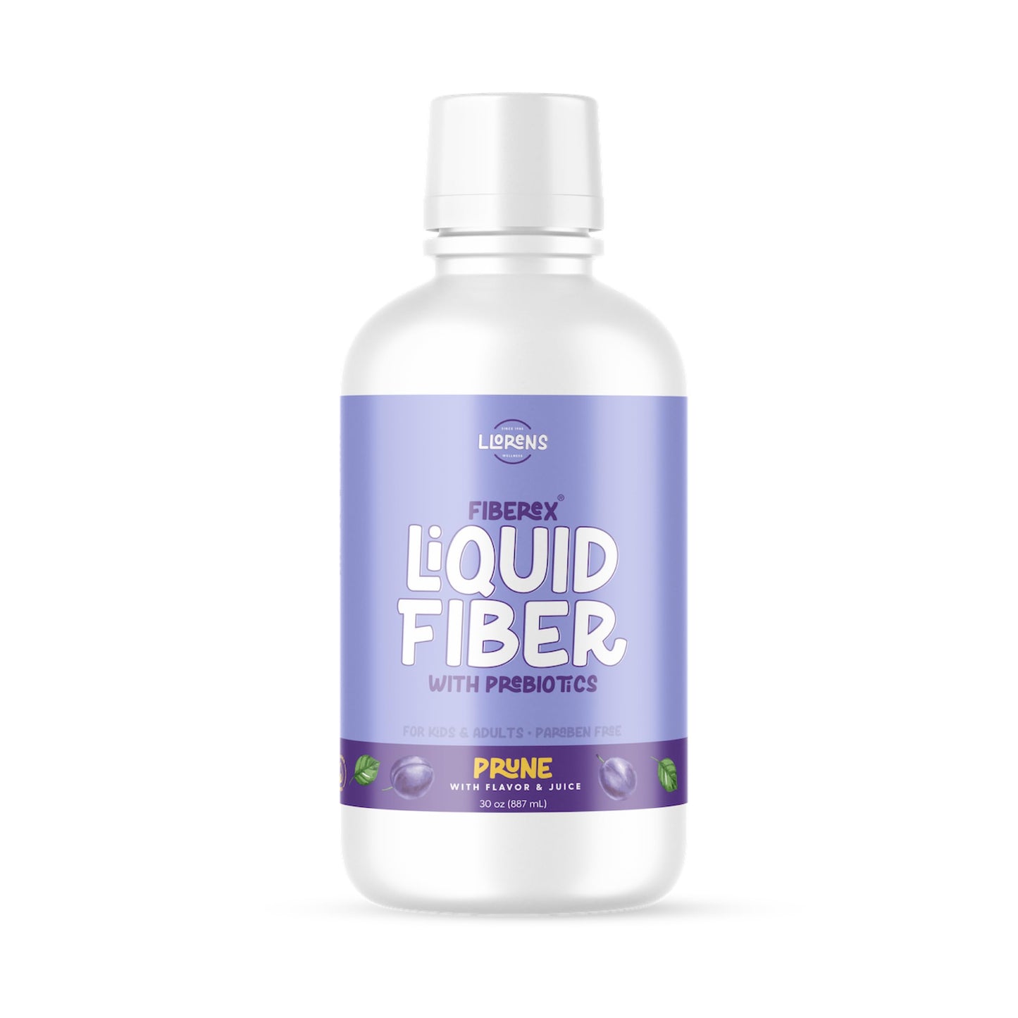 LLORENS PHARMACEUTICAL Liquid Fiber 15 Grams Soluble Fiber, No Sugar, Regularity and Soft Stools - Prune Flavor - 30 FL oz