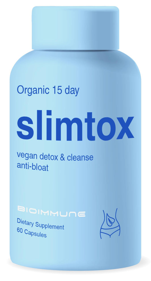 Slimtox™ Organic 15 Day Colon Cleanse & Detox for Flat Stomach Less Bloat & LBS w/Probiotics - Constipation Relief - Flushes Toxins, Boosts Energy