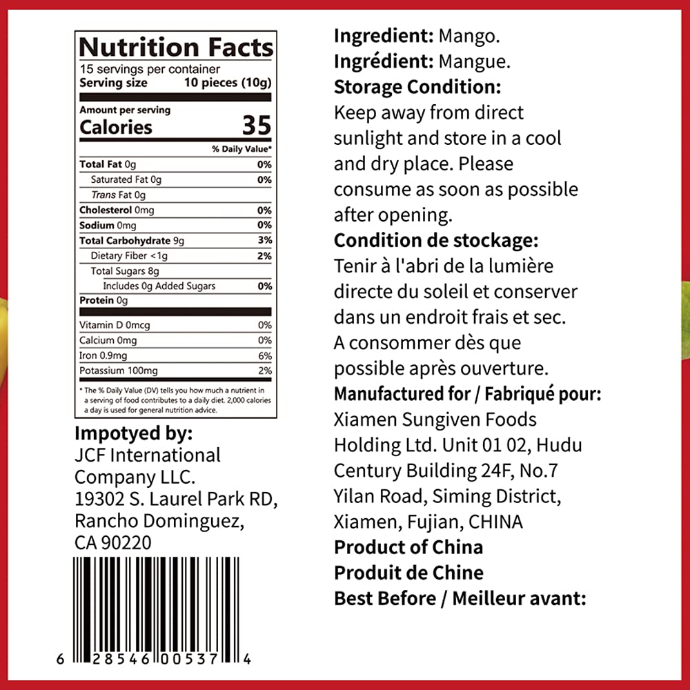 ONETANG FreezeDried Fruit Mango Chips 10 Pack SingleServe Pack Non GMO Kosher No Add Sugar Gluten free Vegan Holiday Gifts Healthy Snack 035 Ounce