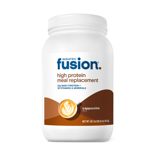 Bariatric Fusion Cappucino Meal Replacement 27g Protein Powder, 21 Serving Tub for Bariatric Surgery Patients Including Gastric Bypass and Sleeve Gastrectomy - No Gluten, Aspartame or Sugar