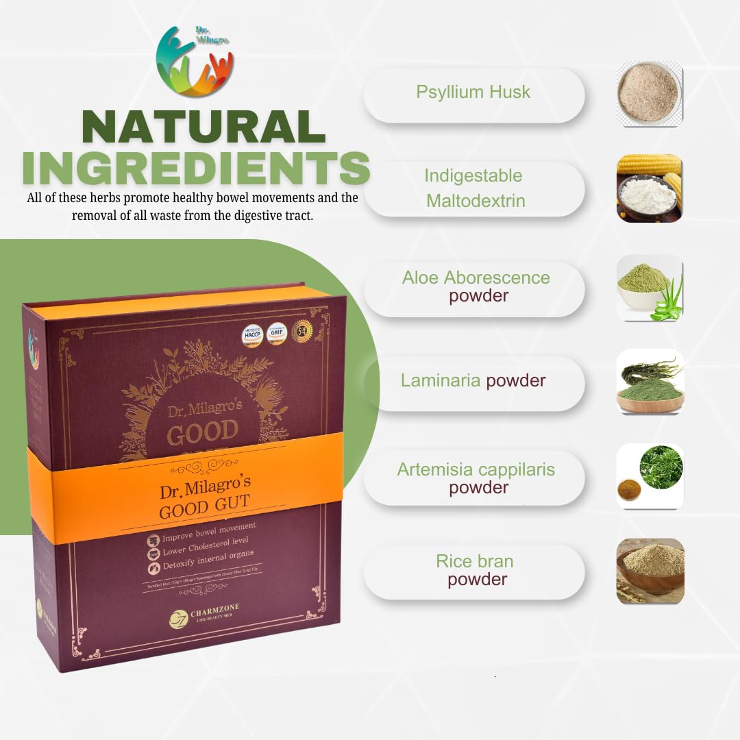 Dr. Milagro’s Good Gut - Repear Leaky Gut, Restore Gut Microbiome, Improve Bowel Movement, Detoxify Internal Organs, Support Healthy Cholesterol Level, Strong Metabolism, Colon Cleanse