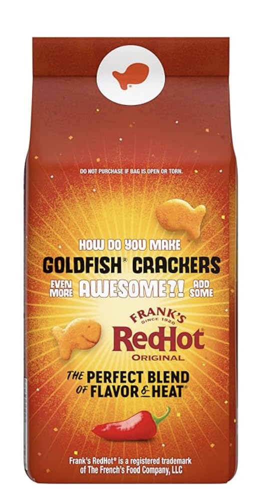 Goldfishs Crackers Limited Edition Franks RedHot Snack Crackers 66 oz bag wJS REDHOK DEALZ Sticker