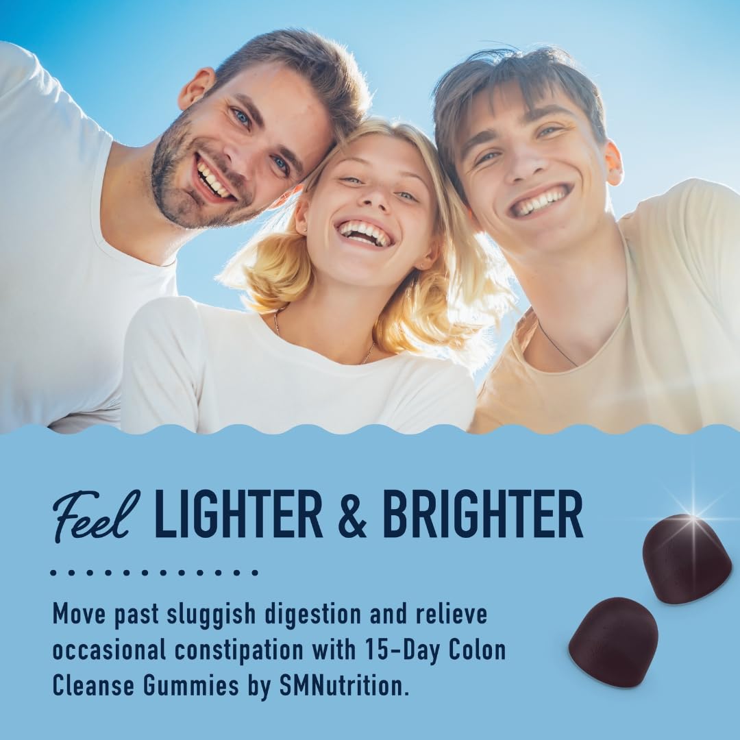 15 Day Colon Cleanse & Detox Gummies | Occasional Constipation & Bloating Relief | Fast Acting Cleanser & Debloat for Women and Men with Triphala for Regularity & Gut Health | Vegan, Gluten-Free