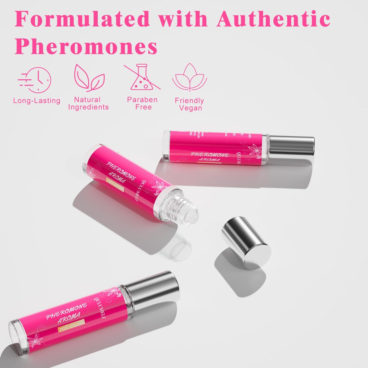 QULUMELF Pheromone Perfume for Women,Fragrance Pheromone Cologne Attract Men, Long Lasting Women's Perfume, Roller Ball Design, Portable and Fruity