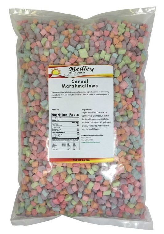 Medley Hills Farm Assorted Dehydrated Marshmallow Bits Cereal Marshmallows 15 lbs