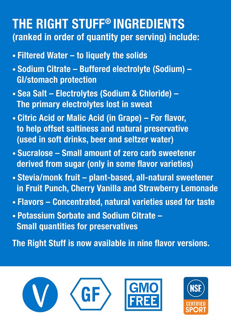 The Right Stuff electrolyte drink concentrate - 10 Pouch Box - Peach Mango