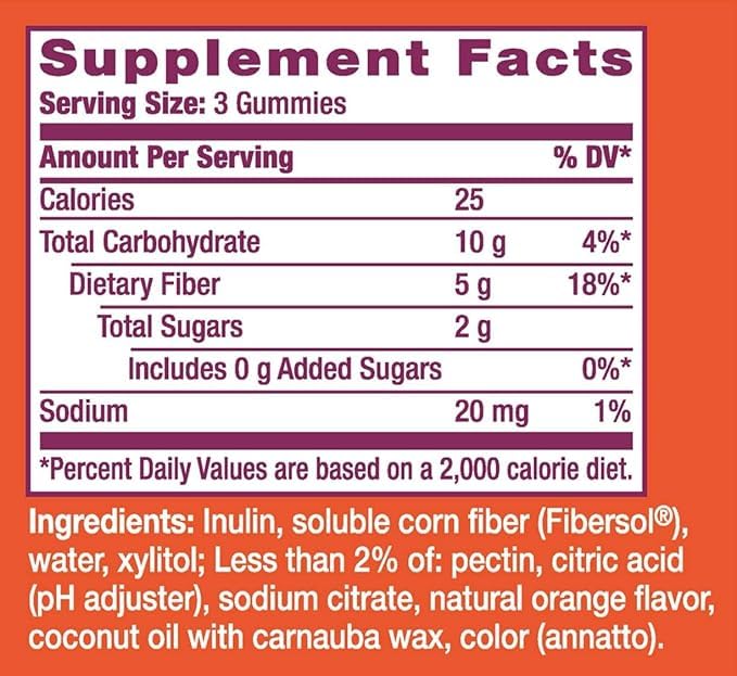 Fiber Supplement, Fiber Gummies, No Sugar Added, 150 Gummies, Orange Flavor