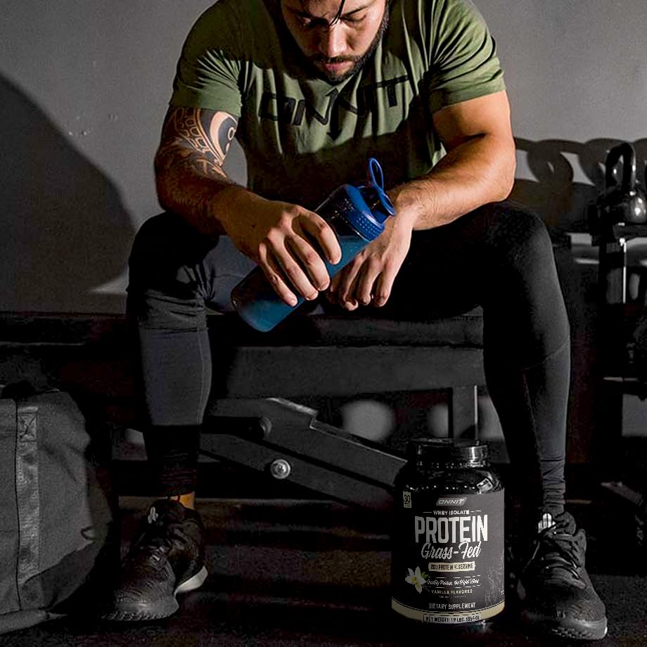 ONNIT Grass Fed Whey Isolate Protein Powder, Mexican Chocolate Flavor, Whey Protein Powder Dietary Supplement to Support Muscle Gain and Workout Recovery, 30 Servings per Tub, 30.7 oz