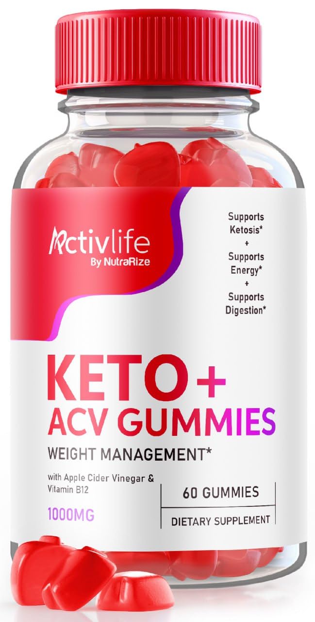 NutraRize ActivLife Keto+ACV Gummies Advanced Weight Loss, Effective Slimming Gummies 1000 MG, Gomitas Reviews, (60 Gummies)
