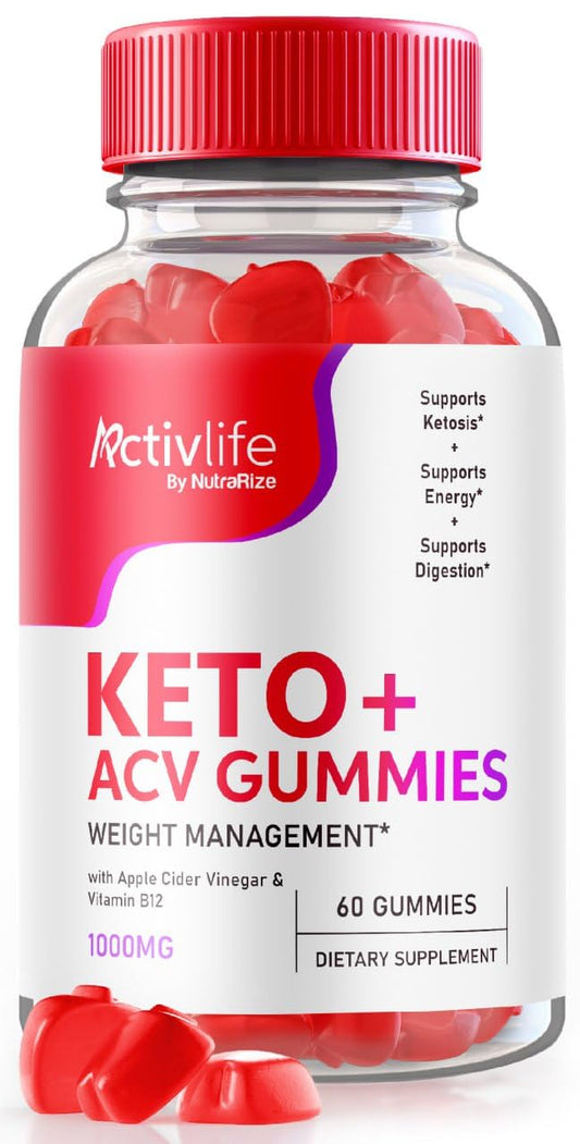 NutraRize ActivLife Keto+ACV Gummies Advanced Weight Loss, Effective Slimming Gummies 1000 MG, Gomitas Reviews, (60 Gummies)