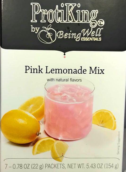 Proti King Powdered High-Protein Drink Mix - 7 Servings - 15 g Protein per Serving - Only 70 Calories - Keto Freindly - 1g NET Carbs (Pink Lemonade, One box - 7 Servings)