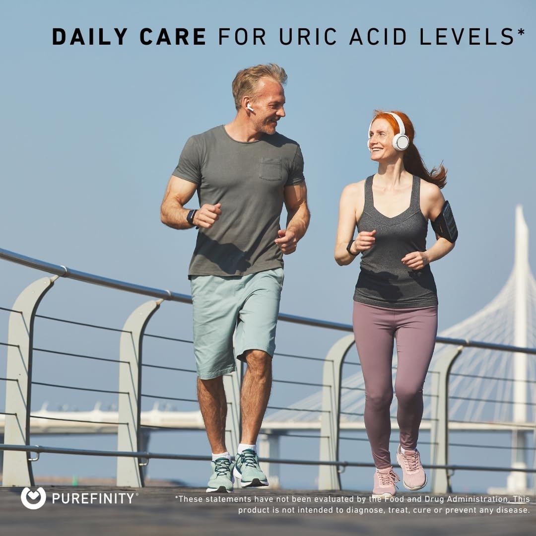 PUREFINITY Uric Acid Flush & Cleanse Capsules - Daily Joint Support for Adults with Tart Cherry Extract, Turmeric, Celery Seed, Chanca Piedra, and Bromelain (30 Count)