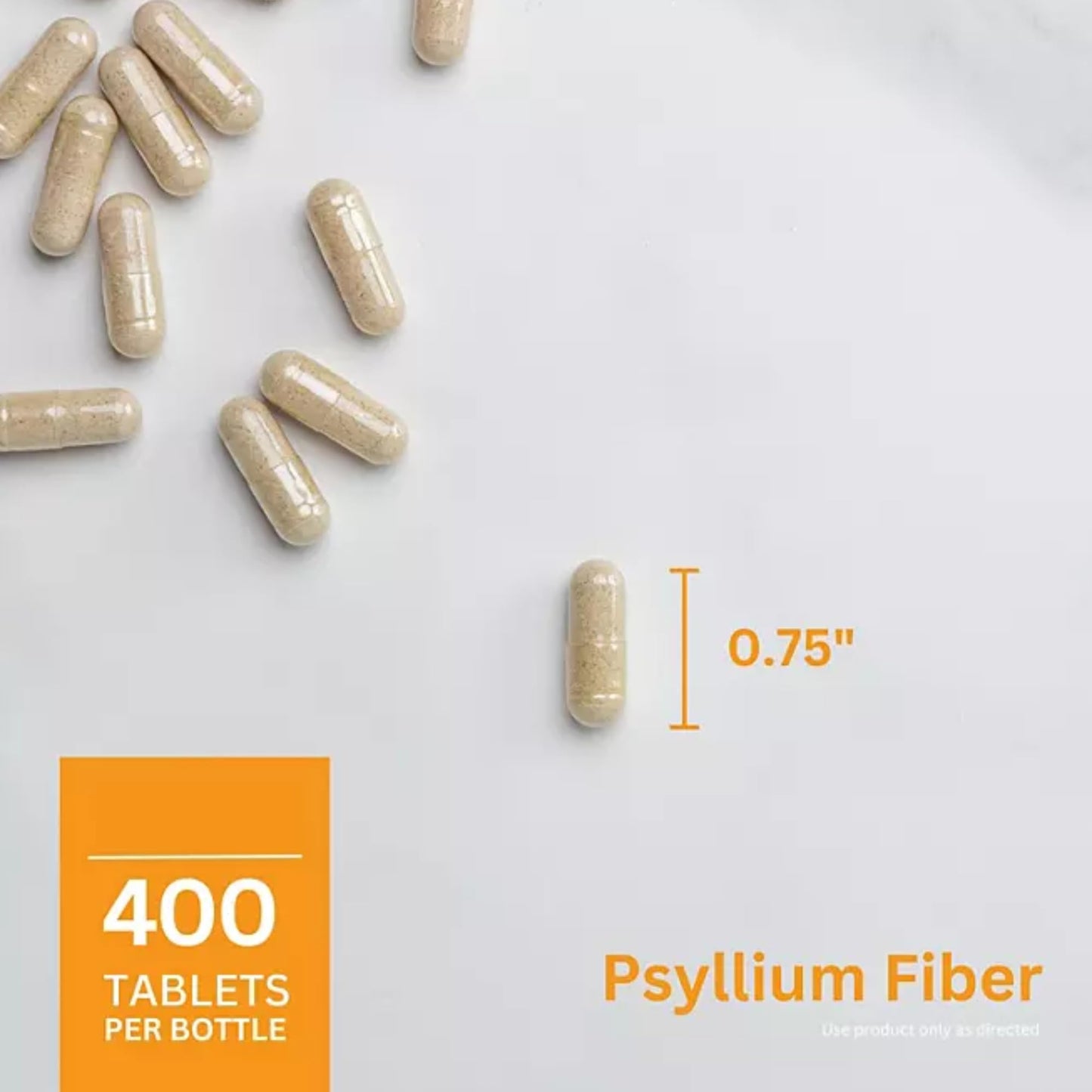 Fiber Capsules, Psyllium Husk Fiber Capsules, Compatible with Member's Mark, Digestive Health, 400 Count (Pack of 1) Includes KPplus Sticker