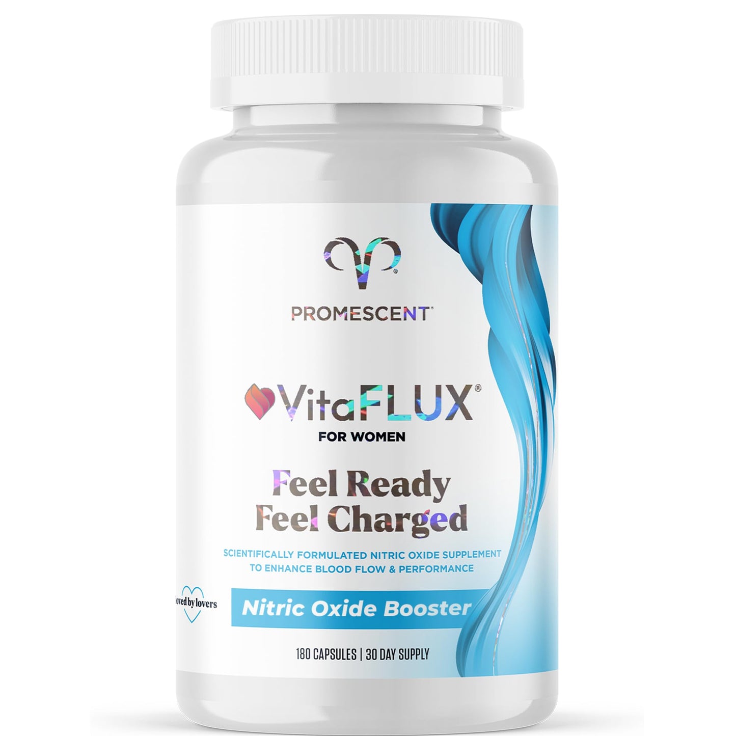 Promescent VitaFLUX Women's Nitric Oxide Booster Supplement, Boost Energy & Performance - Therapeutic Dose of Essential Amino Acids L Arginine, L Citrulline, L Carnitine, Zinc (180 Capsules)