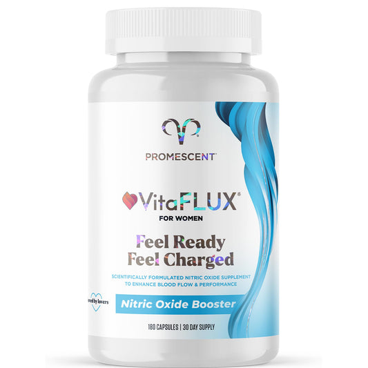 Promescent VitaFLUX Women's Nitric Oxide Booster Supplement, Boost Energy & Performance - Therapeutic Dose of Essential Amino Acids L Arginine, L Citrulline, L Carnitine, Zinc (180 Capsules)