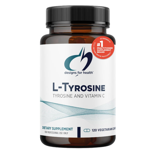 Designs for Health L-Tyrosine 1200mg - Tyrosine + 100mg Vitamin C Supplement - Dopamine Precursor Amino Acid, Non-GMO (120 Capsules)