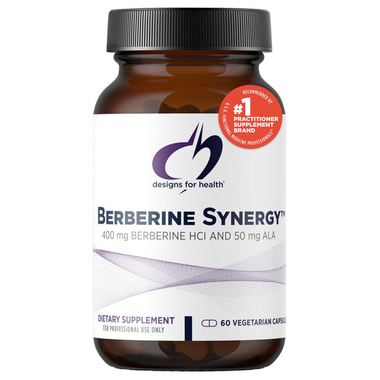 Designs for Health Berberine Synergy - Berberine HCL 400mg + Alpha Lipoic Acid (ALA) for Metabolism, Heart Health + Liver Support - Vegan, Non-GMO Berberine Supplement (60 Capsules)