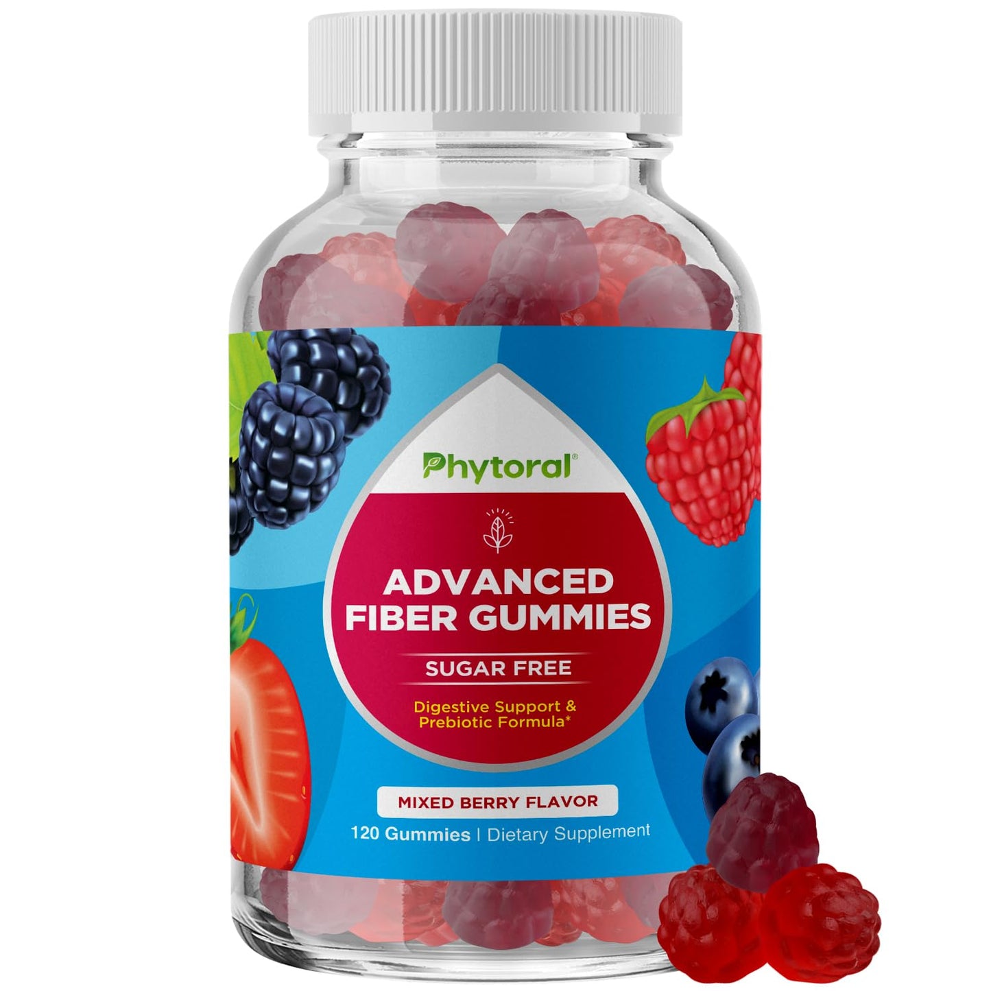 Advanced Fiber Gummies for Adults - Chicory Root Supplement with Prebiotic Support & Coconut Oil for Gut & Digestive Health - Soluble Digestion Capsules for Stomach Regulation & Immunity - 120 Count