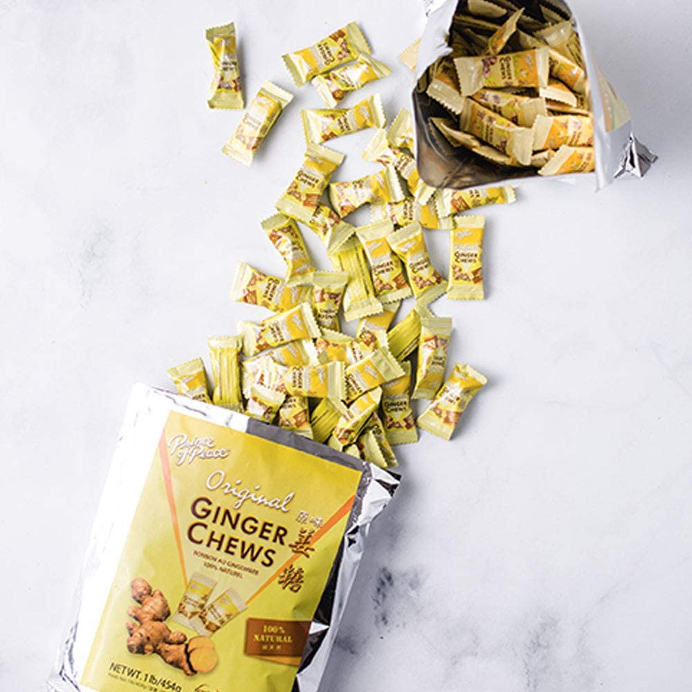 Prince of Peace Ginger Chews Original 1 lb Candied Ginger Natural Ginger Chews Candy Candy Pack
