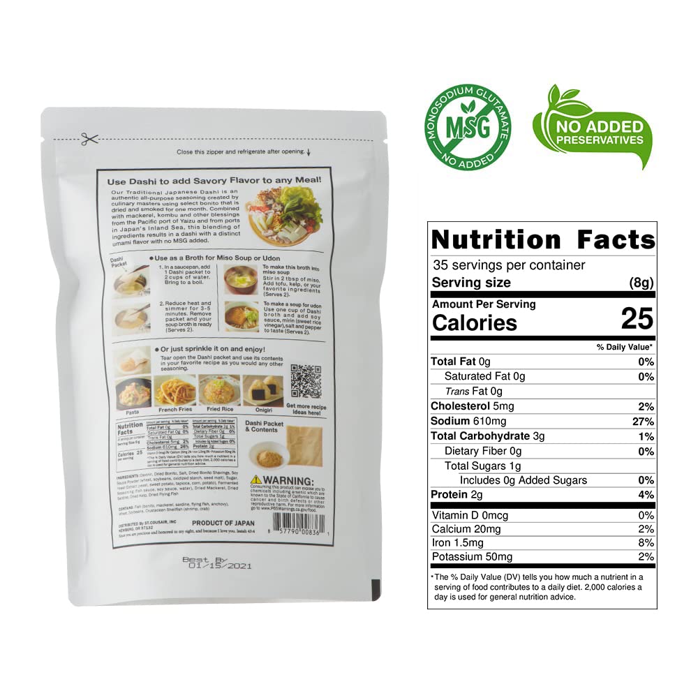 Kuze Fuku Traditional Umami Dashi Soup Base  Seasoning Authentic Product of Japan No MSG 35 packets