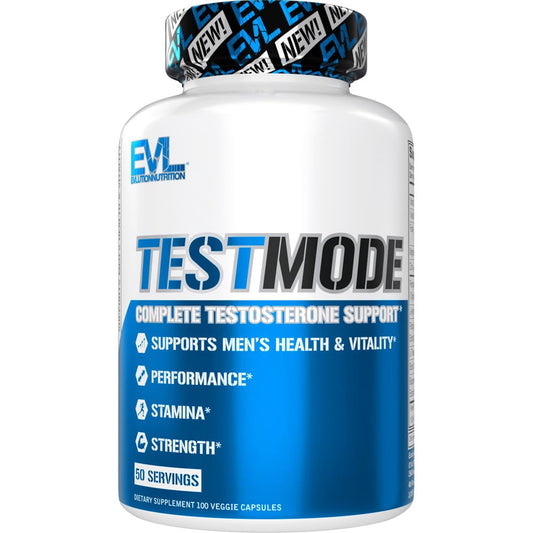 Evlution Nutrition TestMode - Complete Testosterone Support - Testosterone Supplement for Men - Supports Men’s Health & Vitality - Performance, Stamina & Strength - 50 Servings - 100 Veggie Capsules