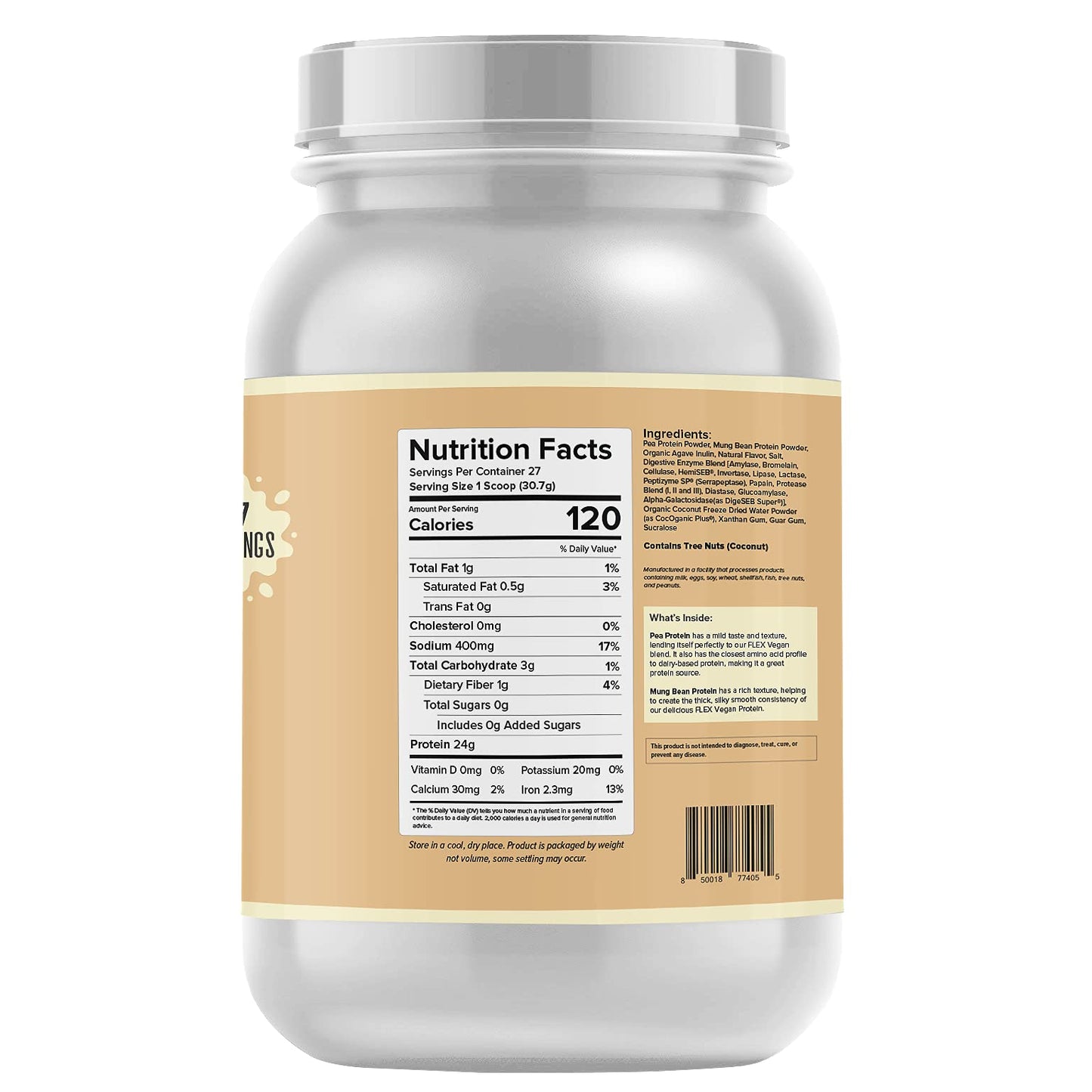 Flexible Dieting Lifestyle Plant Based Protein Powder, Slow Churn Vanilla Ice Cream | Vegan, Low Net Carbs, Non Dairy, Gluten Free, No Sugar Added | 1.8 Lb - 27 Servings