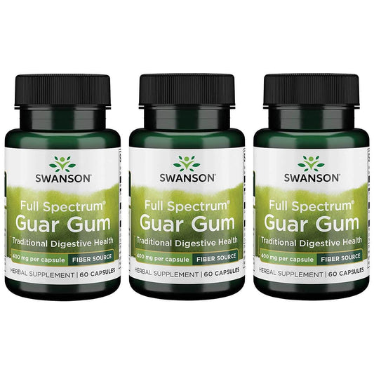 Swanson Premium Brand Full Spectrum Guar Gum 400 mg 60 Caps 3 Pack