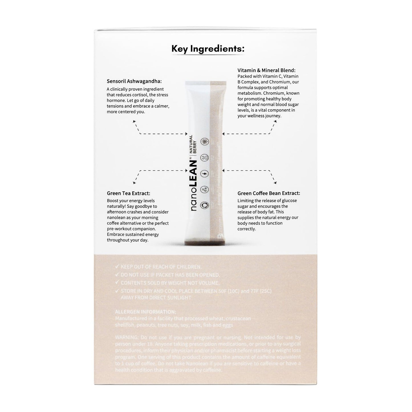 Biopharma Scientific NanoLean Natural Weight Management and Healthy Energy Drink | Natural Berry Flavor| 30 Servings | Fat Burning, Increased Metabolism | Ashwagandha, Green Tea