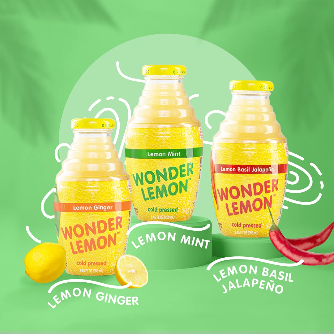 Wonder Lemon Organic Lemon Cold Pressed Juice Variety Pack 845oz 6 Pack