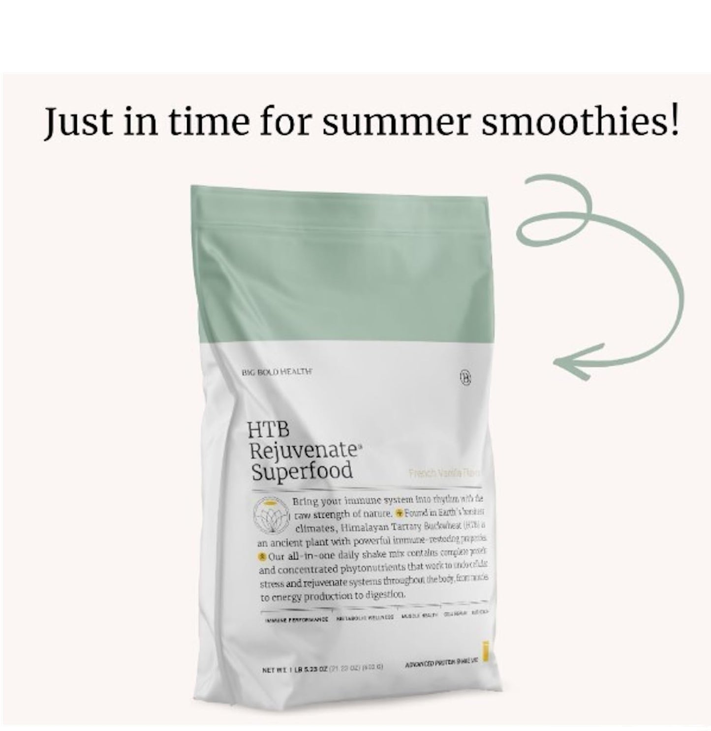 BIG BOLD HEALTH HTB Rejuvenate Superfood Advanced Protein Shake Mix- Superfood Protein Powder, Plant-Based Protein Shake for Immune Rejuvenation, Vanilla Flavor