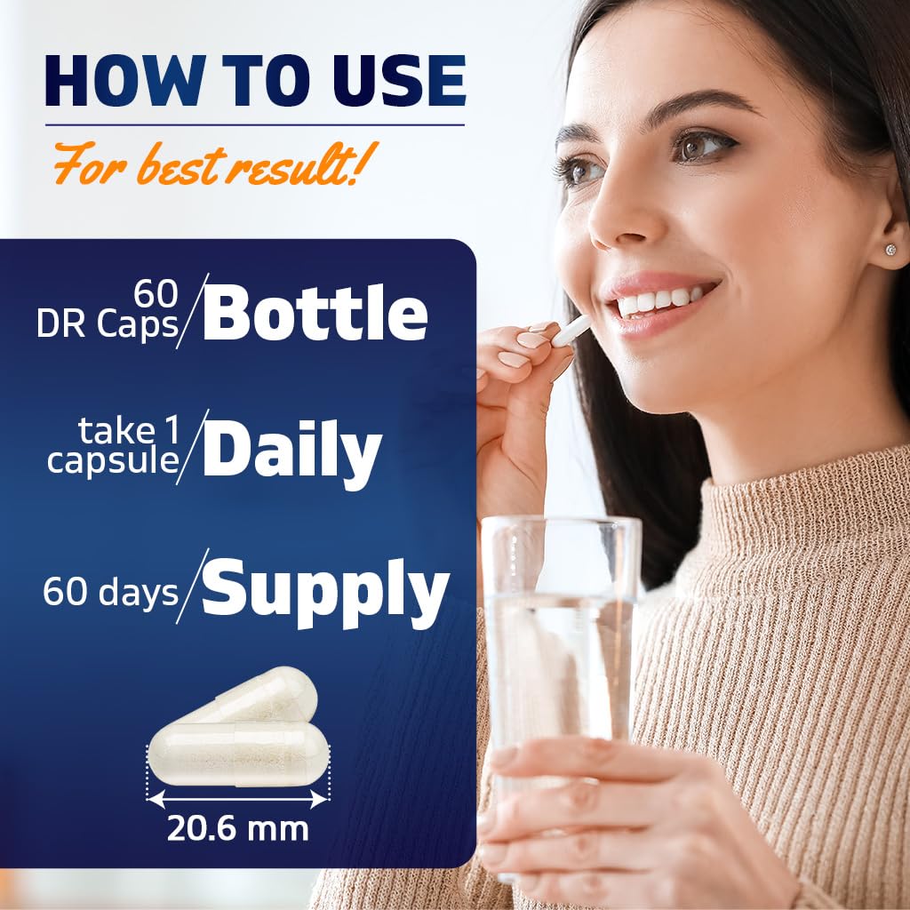 Vitamatic Bifidobacterium Breve - 10B per DR Capsule - 60 Count - Digestive Support - Made with Prebiotic Inulin Fiber