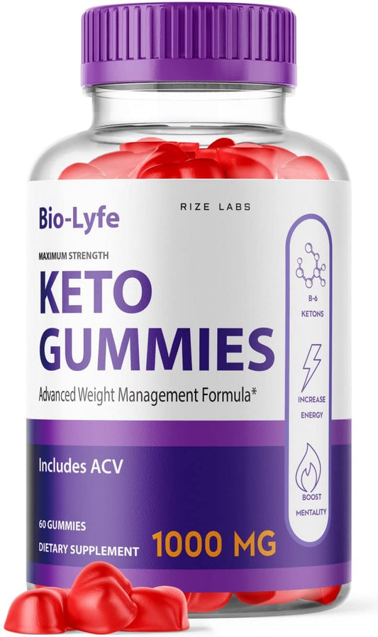 rize labs - BioLyfe Keto ACV Gummies Advanced Formula Apple Cider Vinegar Maximum Strength (60 Gummies)