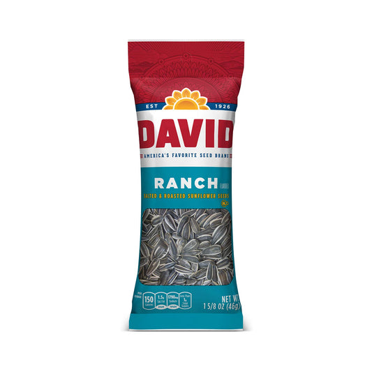 DAVID Roasted and Salted Ranch Sunflower Seeds 1625 oz 12 Pack