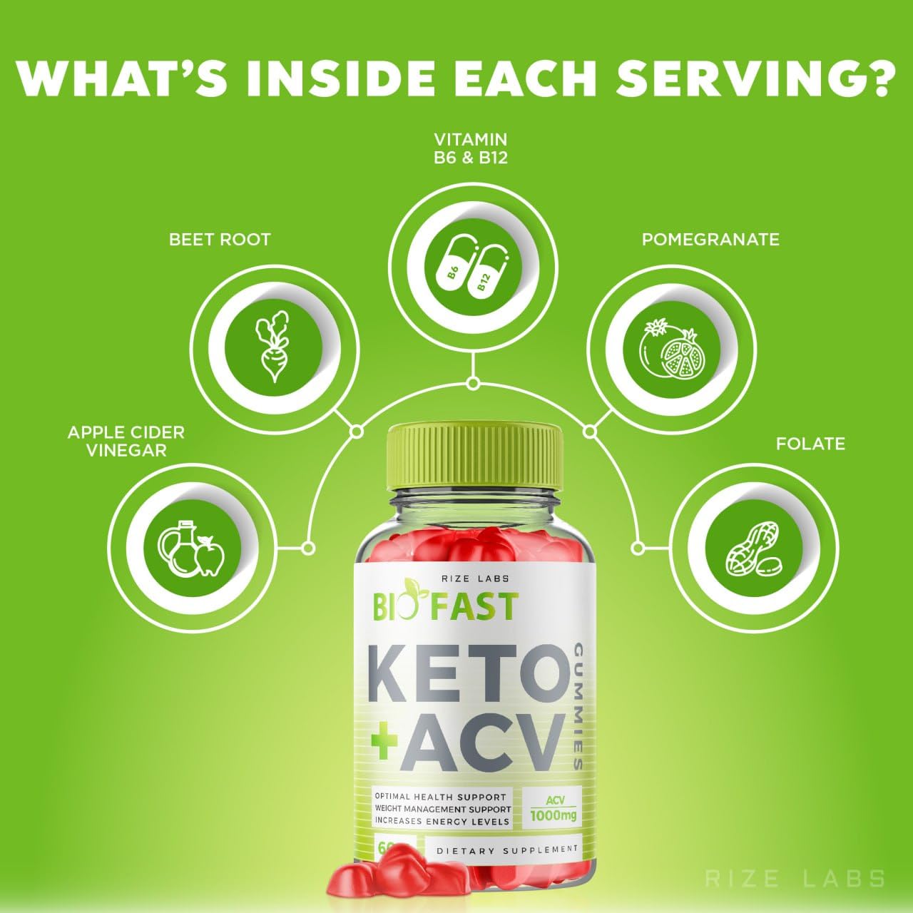 rize labs - Biofast Keto ACV Gummies for Advanced Weight Loss - Bio Fast Gummies Keto + ACV Slimming Belly Fat Diet (300 Gummies)