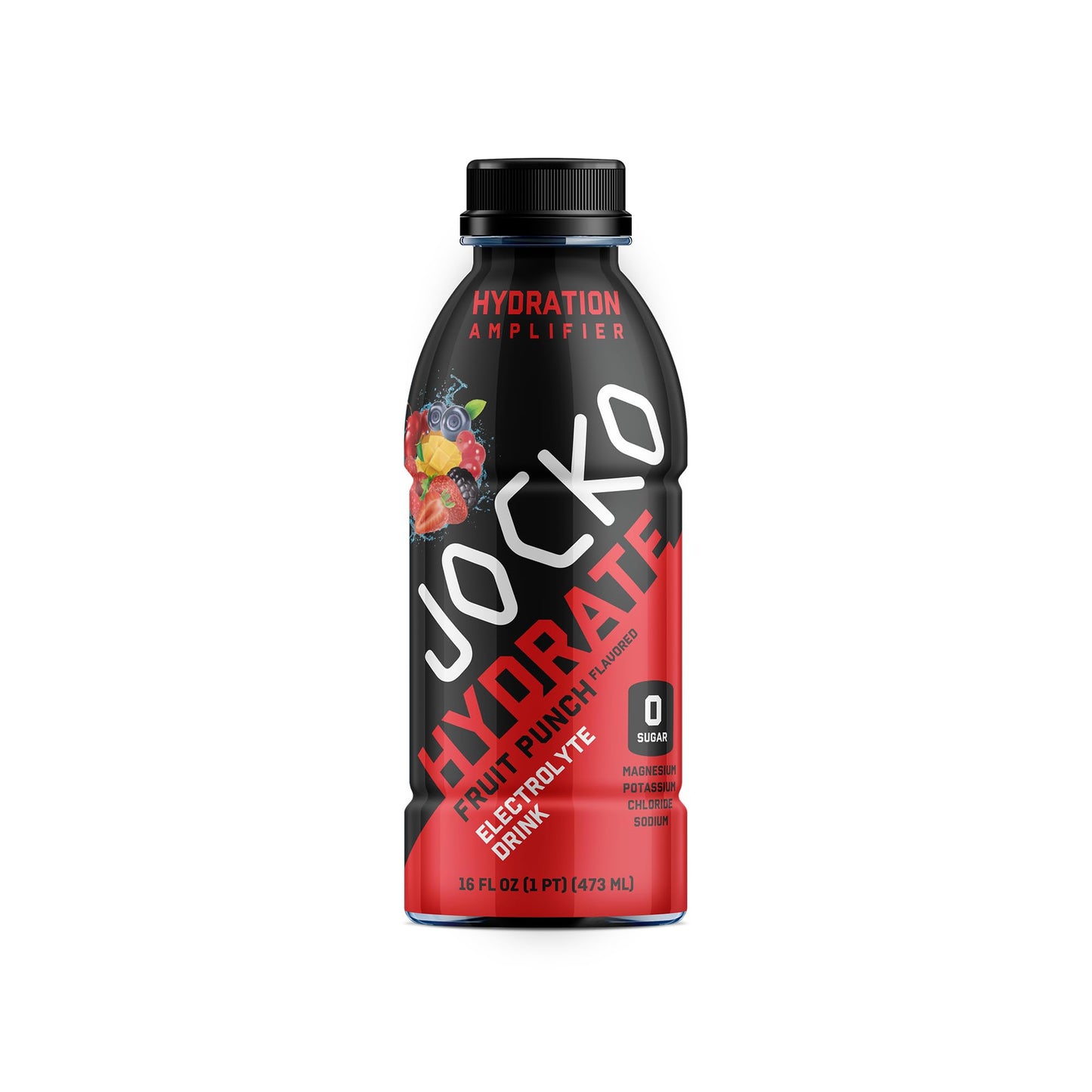 Jocko Fuel Hydrate Electrolyte Drinks - Sports Drink Hydration Amplifier, Thirst Quencher - Scientifically Formulated Electrolyte Blend Fruit Punch Flavor 16 Oz (12 Pack)