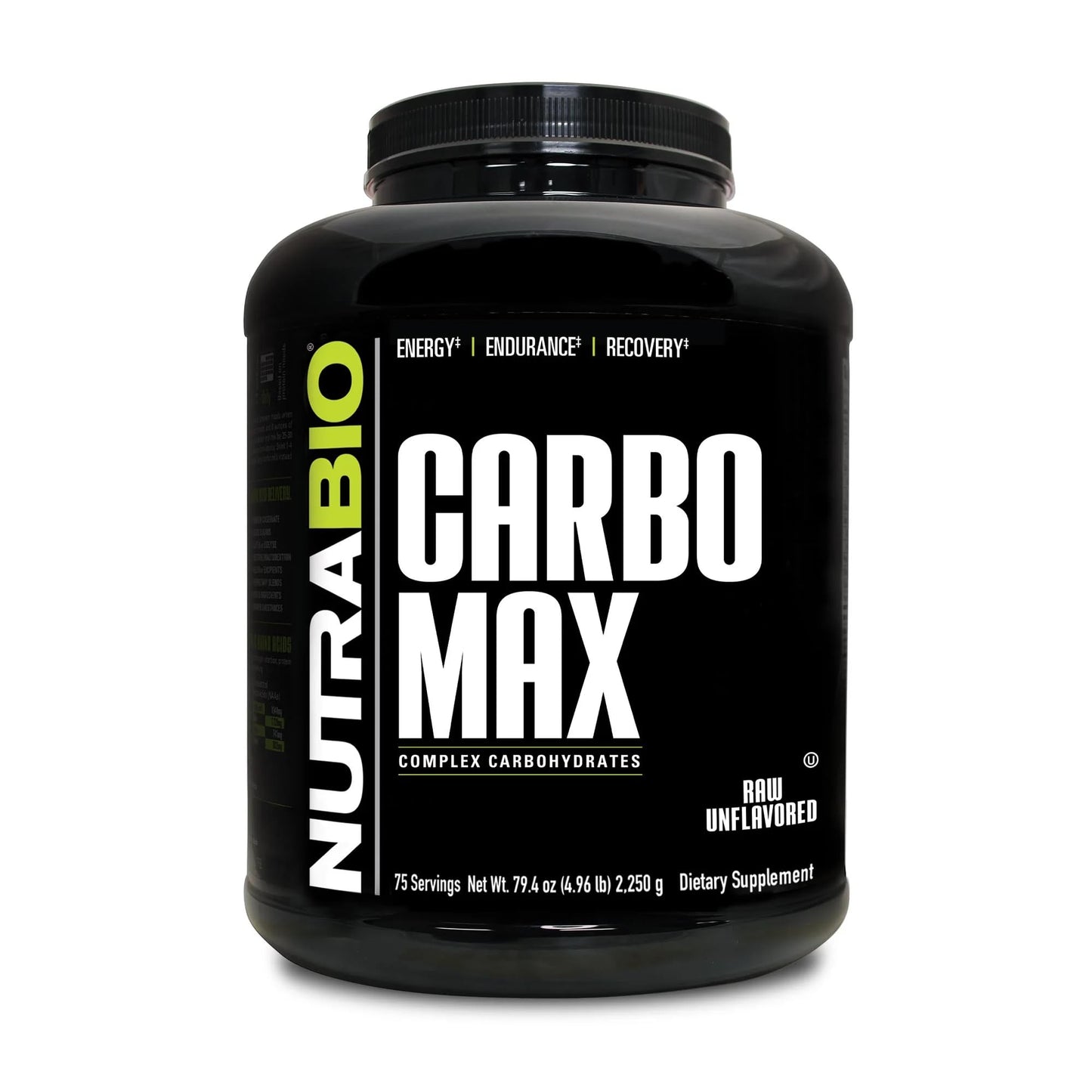 NutraBio CarboMax Maltodextrin Powder - Carbohydrate Powder for Sustained Energy - Calorie Rich for Muscle and Weight Gain - Unflavored - 5 Pounds, 75 Servings