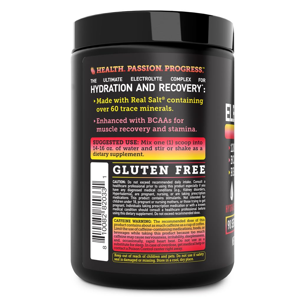 Pre-Workout Electrolyte + Energy Powder Drink Mix (90 Servings | Pink Lemonade) w/ 0 Sugar +BCAAs +B-Vitamins Electrolyte Supplement w Potassium Zinc & Magnesium for Hydration - Keto Electrolytes