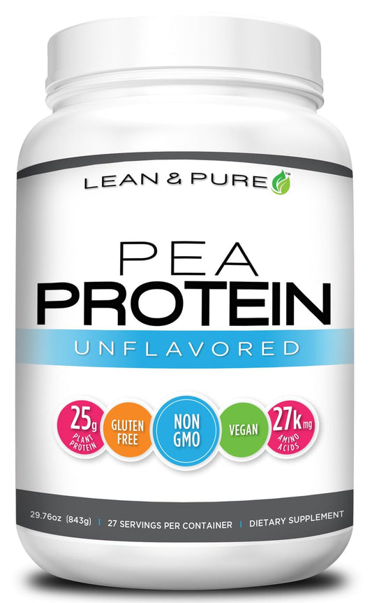 Lean & Pure Pea Protein Powder, Vegan, Low Carb, 25g of Protein, Non GMO, Gluten Free, 27 Servings, 843g
